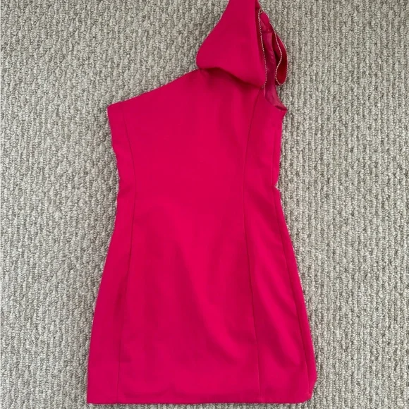 Vici Pink Bow One Shoulder Dress - Picture 3 of 5